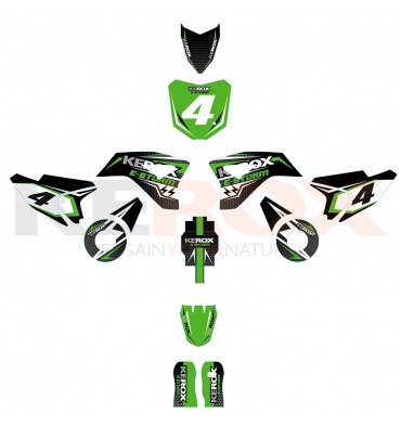 Kit décoration de moto electrique pour enfant KEROX E-STORM vert