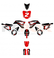 Kit décoration KEROX E-STORM rouge pour moto enfant