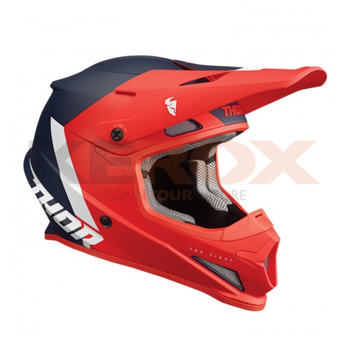 Casque THOR SECTOR CHEV ROUGE/BLEU MARINE taille S