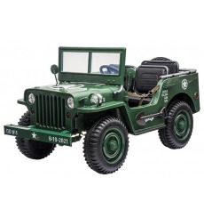 JEEP WILLYS 3 PLACES électrique enfant 24V VERT ARMÉE