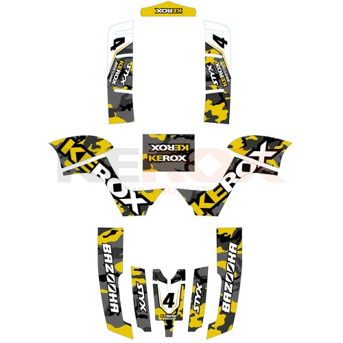 Kit décoration KEROX Bazooka jaune quad enfant