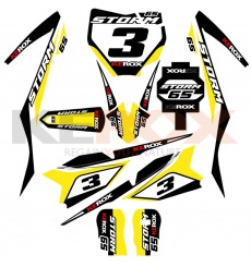 Kit décoration de moto pour enfant KEROX STORM 65 Jaune