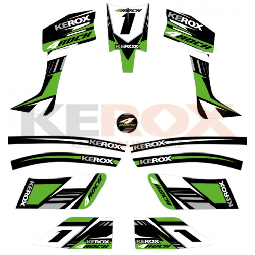 Kit décoration KEROX 4ROCK VERT de pocket quad Kit décoration KEROX 4ROCK VERT de pocket quad