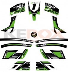 Kit décoration KEROX 4ROCK VERT de pocket quad