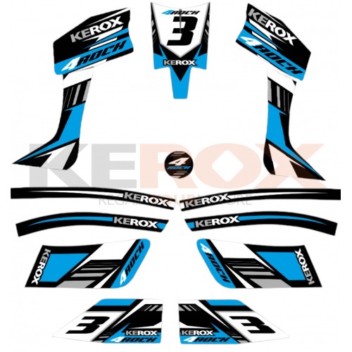 Kit décoration KEROX 4ROCK BLEU de pocket quad Kit décoration KEROX 4ROCK BLEU de pocket quad