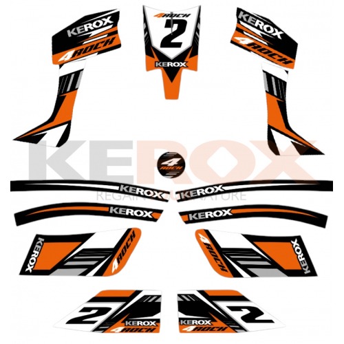 Kit décoration KEROX 4ROCK ORANGE de pocket quad