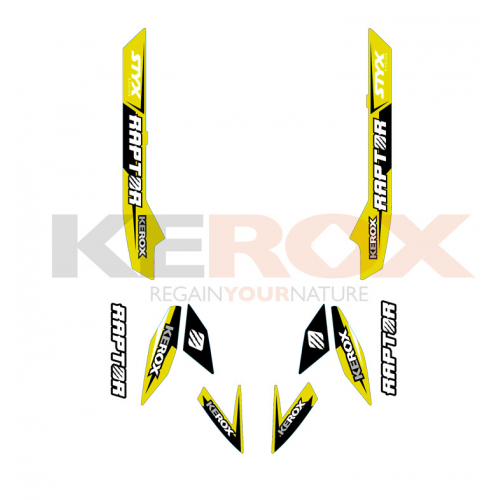 Kit décoration KEROX Raptor jaune quad enfant Kit décoration KEROX Raptor jaune quad enfant